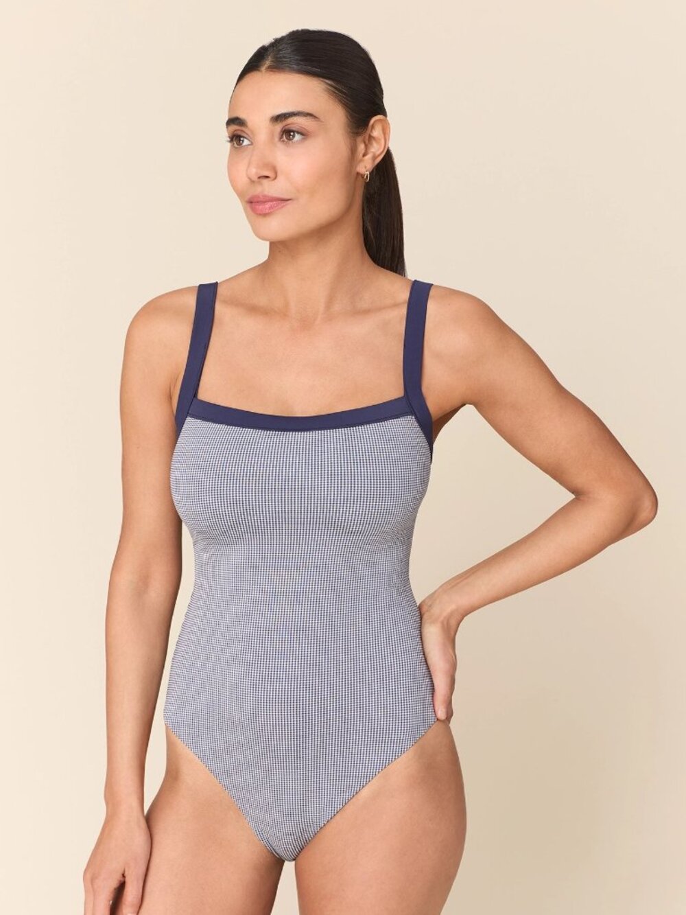 Andie The Davenport One Piece - Micro Gingham - Juniper - Long Torso Size 3X NWT